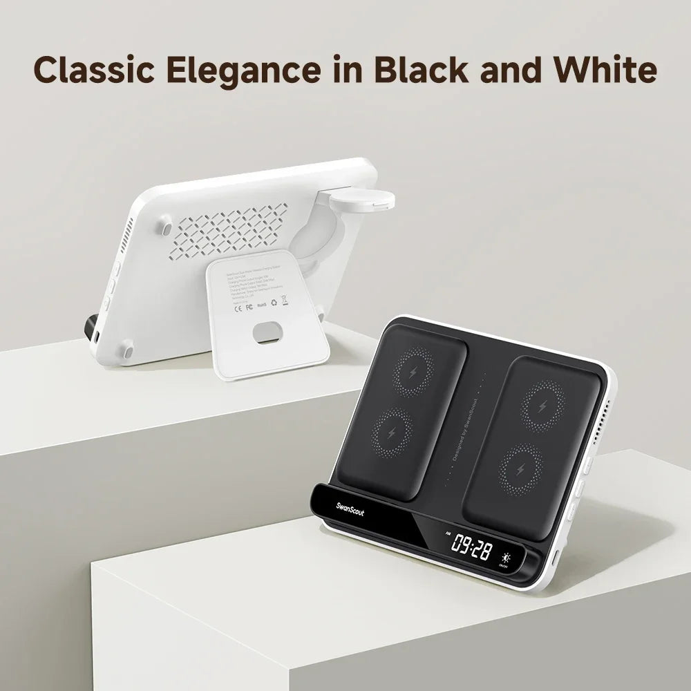 Royallure Dual Wireless Charger – Snabbladdningsdocka för Telefon, Klocka & Hörlurar (Samsung Kompatibel) Carvallo