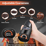 Royallure Elektrisk Uppladdningsbar Salt- & Pepparkvarn Set – Justerbar Malning, USB Laddning Carvallo