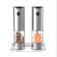 Royallure Electric Salt & Pepper Grinder Set – Justerbar Grovlek, LED-Decorator, Enhandanvändning Carvallo