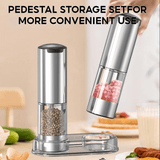 Royallure Electric Salt & Pepper Grinder Set – Justerbar Grovlek, LED-Decorator, Enhandanvändning Carvallo