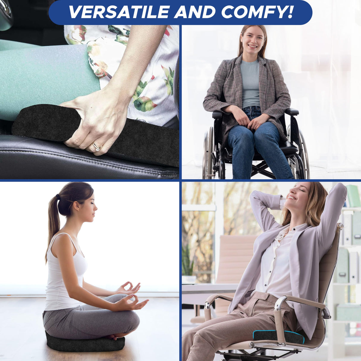 Royallure Gel Memory Foam Sittkudde för Ischiaslindring – Ergonomisk, Halkfri, Bärbar Design för Ultimat Komfort Carvallo