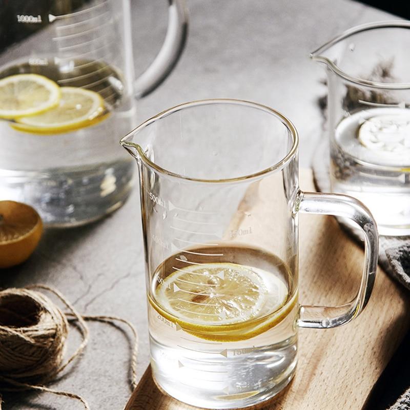 Royallure Värmebeständigt Glas Mätkopp, Hög-Borosilikat 250 ml–1000 ml, Klar & Hållbar Carvallo