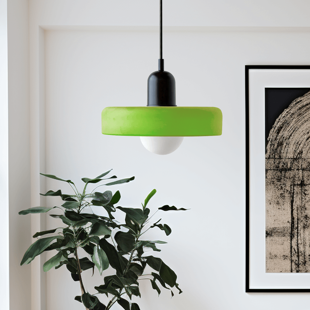 Royallure Bauhaus Färgat Glas Pendel-lampa – Konstnärlig Glasburk, Geometrisk, Retro-Modern Carvallo