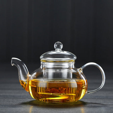Royallure Glasteapot med Infusor - Hållbar Borosilikat, Värmebeständig, Elegant Design Carvallo