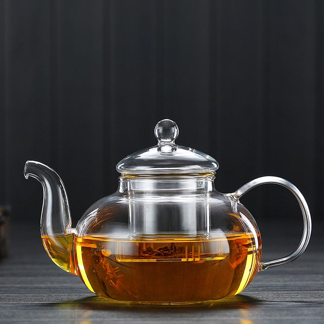 Royallure Glasteapot med Infusor - Hållbar Borosilikat, Värmebeständig, Elegant Design Carvallo