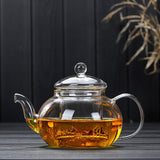 Royallure värmetålig borosilikatglas tekanna med infusor - 400 ml till 1 L kapacitet Carvallo