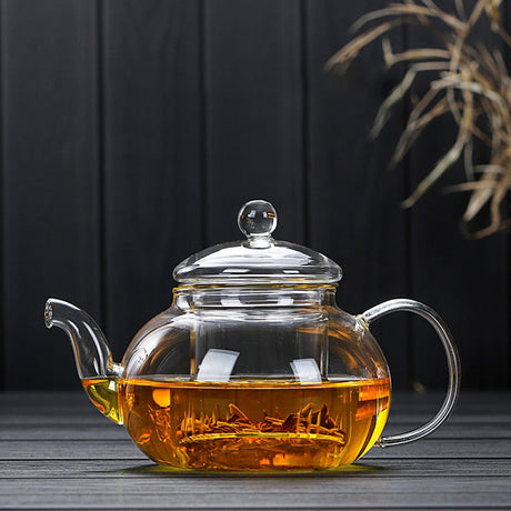Royallure värmetålig borosilikatglas tekanna med infusor - 400 ml till 1 L kapacitet Carvallo