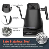 Royallure Elektrisk Gåsnackskanna med Temp Kontroll, Rostfritt Stål Kaffekanna Carvallo