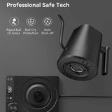 Royallure Elektrisk Gåsnackskanna med Temp Kontroll, Rostfritt Stål Kaffekanna Carvallo