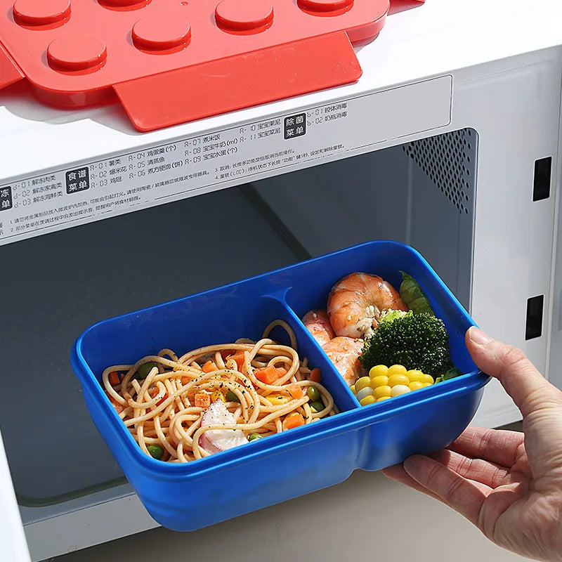 Royallure Byggblock Bento Lunchlåda, Färgglad Förseglad Matbehållare för Barn, Studenter & Utomhus Picknick Carvallo