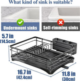 Royallure Stor Diskställ med Avtorkningsbräda Rostfri Diskställ för Kök Carvallo