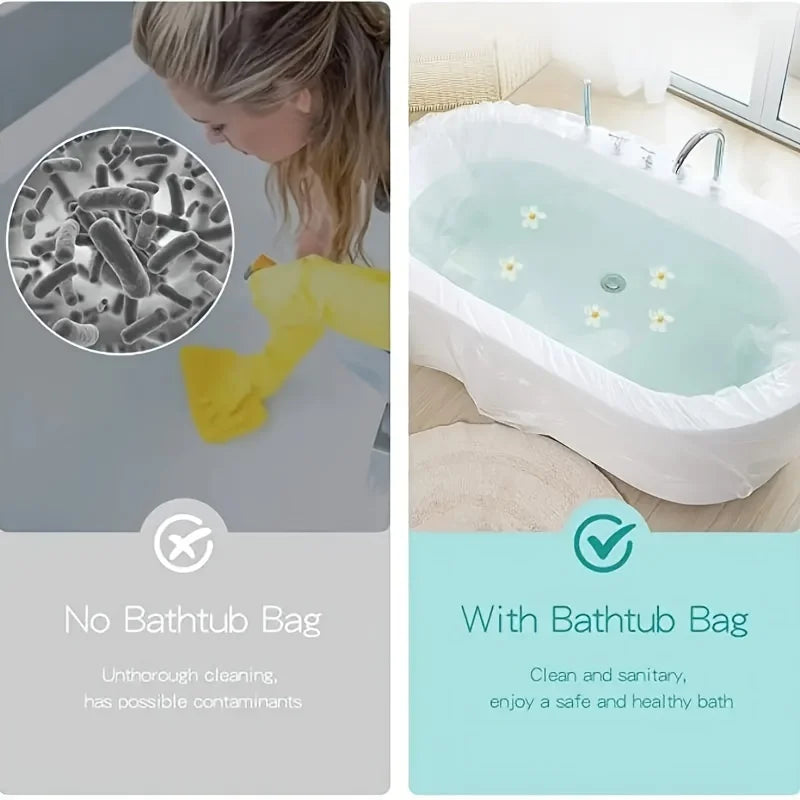 Royallure 10 stycken Engångs Badkar Fodral Påse 102x47 tum för Salong, Hotell & Hemkomfort Carvallo
