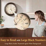 Royallure Vintage Tyst Kvarts Väggklocka – Icke-Tickande Svep, Antik Design Carvallo