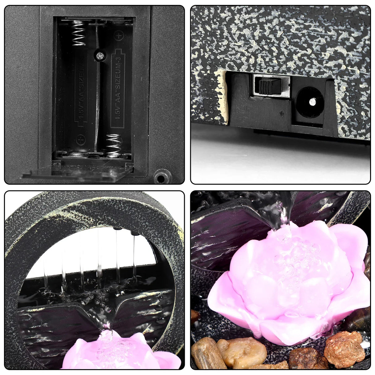 Royallure Bärbar Campingfläkt 20000mAh Uppladdningsbar Skrivbordsfläkt med Ljus & 48H Drift Carvallo