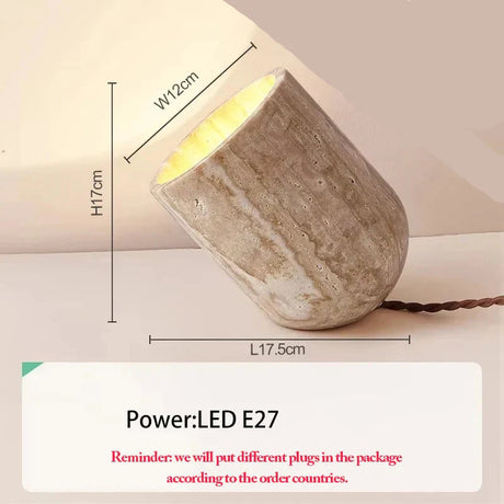 Royallure Modern Travertin Golv- och Bordslampa Naturlig Sten Sängrum Belysning Carvallo