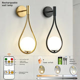 Royallure Modern LED Vägglampa USB Uppladdningsbar med Fjärrkontroll, Dimbara Nordisk Ljus Carvallo