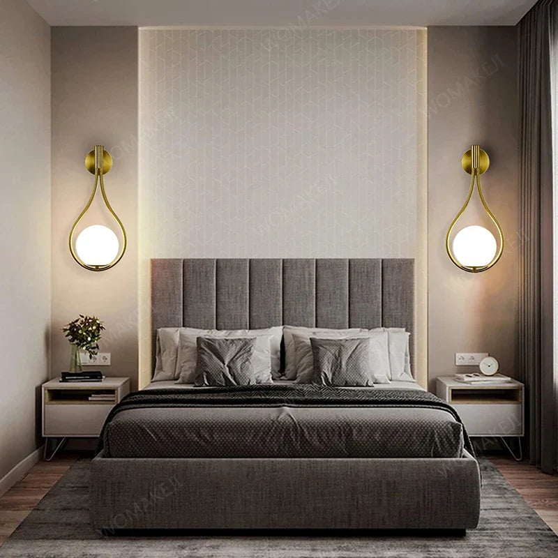 Royallure Modern LED Vägglampa USB Uppladdningsbar med Fjärrkontroll, Dimbara Nordisk Ljus Carvallo