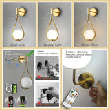 Royallure Modern LED Vägglampa USB Uppladdningsbar med Fjärrkontroll, Dimbara Nordisk Ljus Carvallo