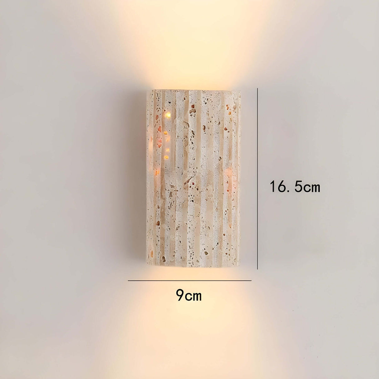 Royallure Natursten Vägglampa – LED Varm Glöd, Unik Stentextur, Lätt Montering Carvallo