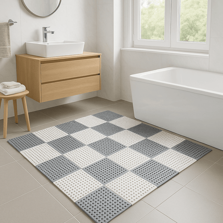 Royallure 11,8″ Halkfri Duschmatta Set – Vattentät Gummi, Mögelresistent, Snabbtorkande Säkerhet Carvallo