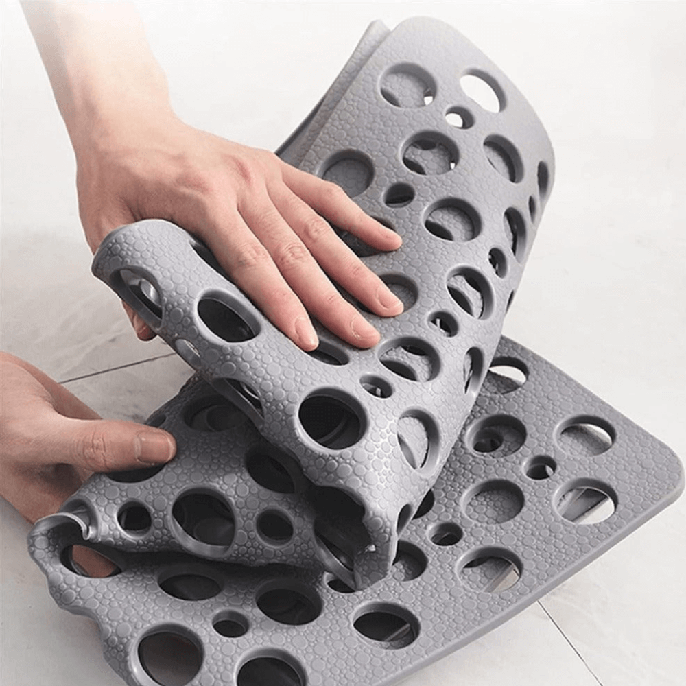 Royallure rektangulär PVC halkskydds-duschmatta – avloppshål badsäkerhet, hållbart grepp Carvallo