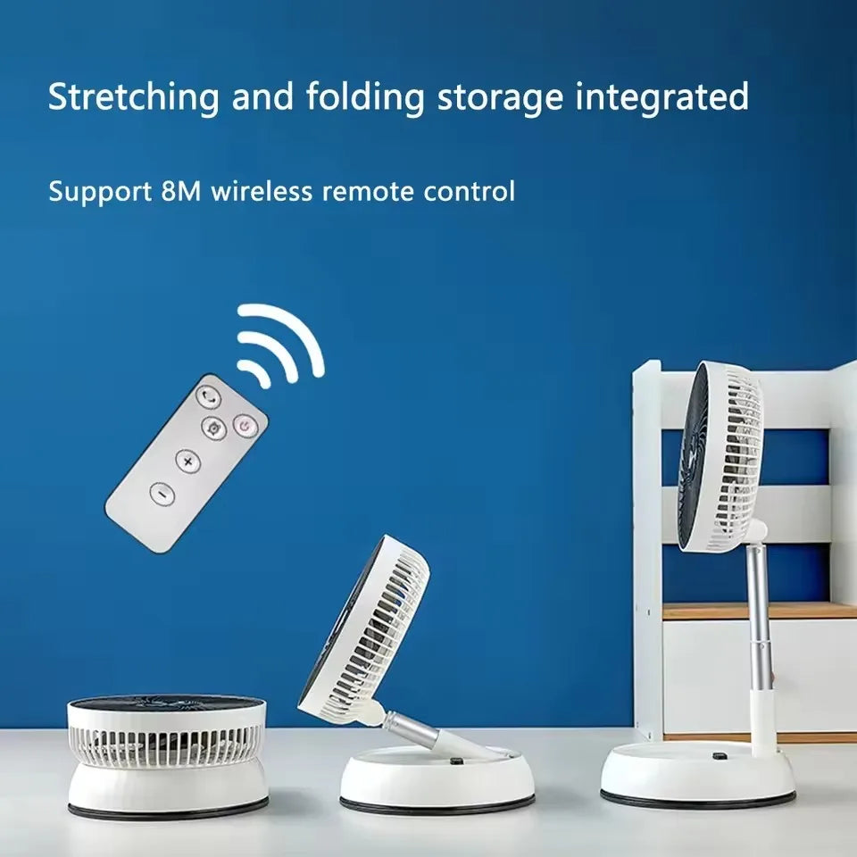Royallure Bärbar Fällbar Fläkt 6000mAh Uppladdningsbar Tyst Golv- och Utomhusbruk Carvallo