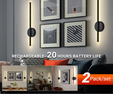 Royallure 2-Pack Uppladdningsbar LED Vägglampa med Fjärrkontroll, Dimbar 50–80cm Carvallo