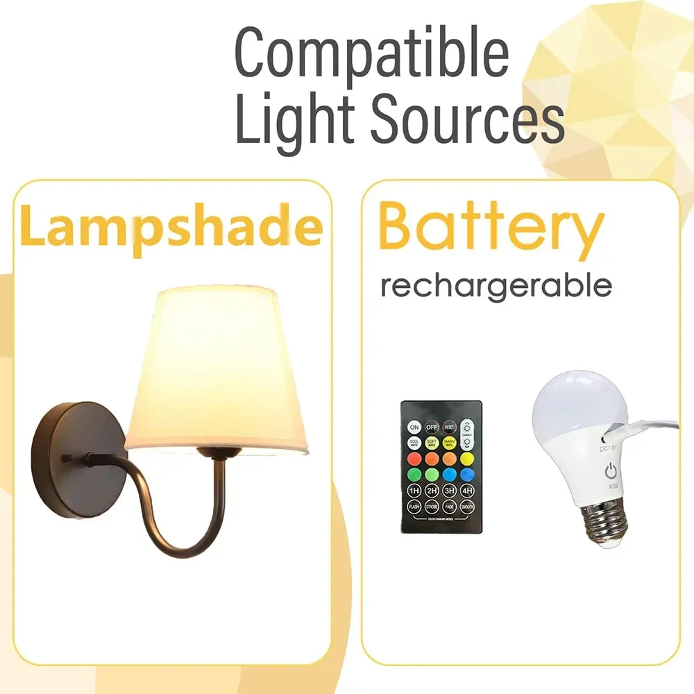 Royallure Retro Uppladdningsbar Vägglampa med RGB-lampa, Trådlös LED-belysning Carvallo