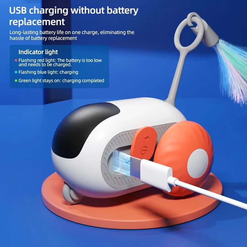 Royallure Smart Interaktiv Kattleksak med Fjärrkontroll – USB-C, 8-Timmars Spel, Hinderundvikelse Carvallo
