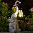 Royallure Elephant Glow Solcells Trädgårdslampa – Resin, Auto-On Varm Atmosfäriskt Ljus Carvallo