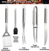 Royallure Rostfritt Stål BBQ Verktygsset med Aluminiumfodral — Hållbar Grilluppsättning för Utomhusmatlagning Carvallo