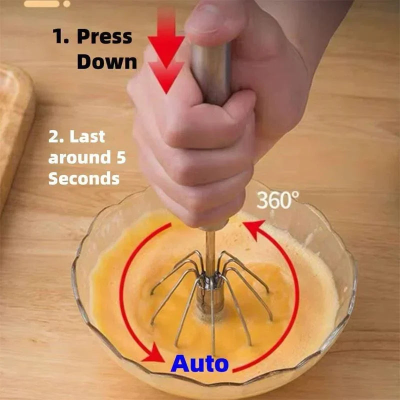 Royallure Rostfritt Stål Halvautomatisk Visp Blender 10/12/14 tum Ägg & Mjölk Skummare Carvallo