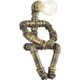 Royallure Steampunk Robot Pipe Table Lamp – Industriell Järnskulptur med E27-sockel Carvallo