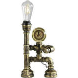 Royallure Steampunk Robot Pipe Table Lamp – Industriell Järnskulptur med E27-sockel Carvallo