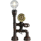 Royallure Steampunk Robot Pipe Table Lamp – Industriell Järnskulptur med E27-sockel Carvallo