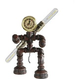 Royallure Steampunk Robot Pipe Table Lamp – Industriell Järnskulptur med E27-sockel Carvallo