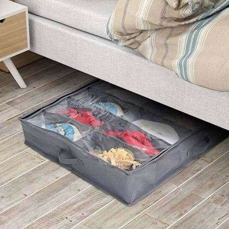 Royallure Under-Bed Skoväskor (2-Pack) – Dragkedjestängning, Rymmer 24 Par, Platsbesparande Carvallo