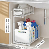 Royallure Utdragbar Under Disk Organiser 2-Lagers Justerbar Glidande Hylla för Skåp Carvallo