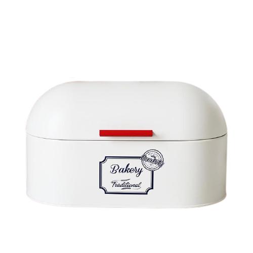 Royallure Vintage-Style Galvanized Iron Bread Box with Hinged Lid – Retro Bänkdisk Organisator Carvallo