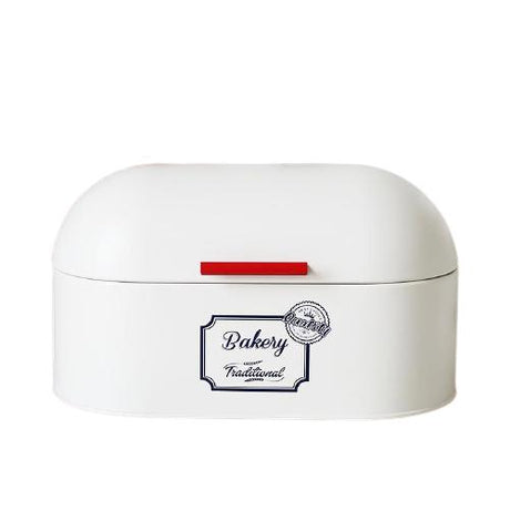 Royallure Vintage-Style Galvanized Iron Bread Box with Hinged Lid – Retro Bänkdisk Organisator Carvallo