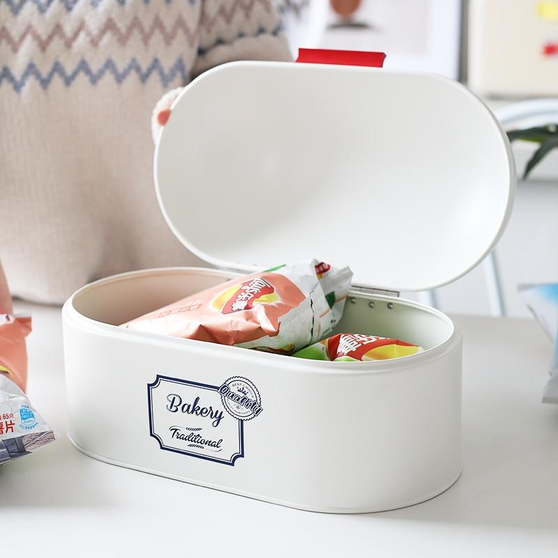 Royallure Vintage-Style Galvanized Iron Bread Box with Hinged Lid – Retro Bänkdisk Organisator Carvallo
