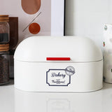 Royallure Vintage-Style Galvanized Iron Bread Box with Hinged Lid – Retro Bänkdisk Organisator Carvallo