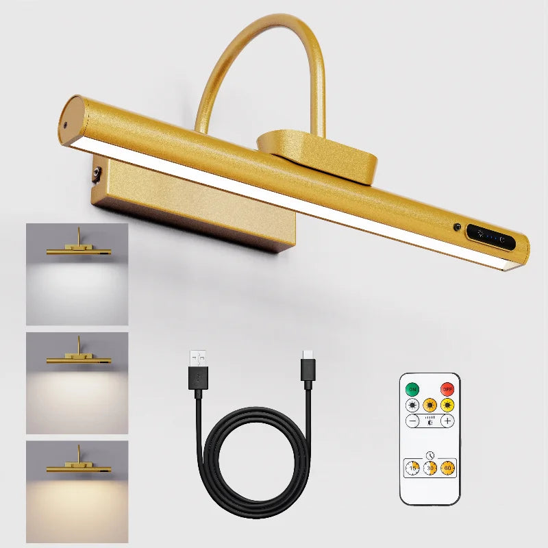 Royallure 4000mAh Trådlös Bildlampa med Fjärrkontroll, Uppladdningsbar Konstvägglampa Carvallo