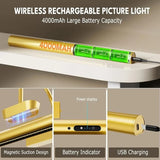 Royallure 4000mAh Trådlös Bildlampa med Fjärrkontroll, Uppladdningsbar Konstvägglampa Carvallo