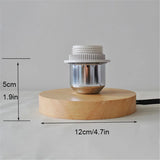 Royallure Trä Bordslampa Bas med E27 Fäste & På/Av Switch för Hemljus Carvallo