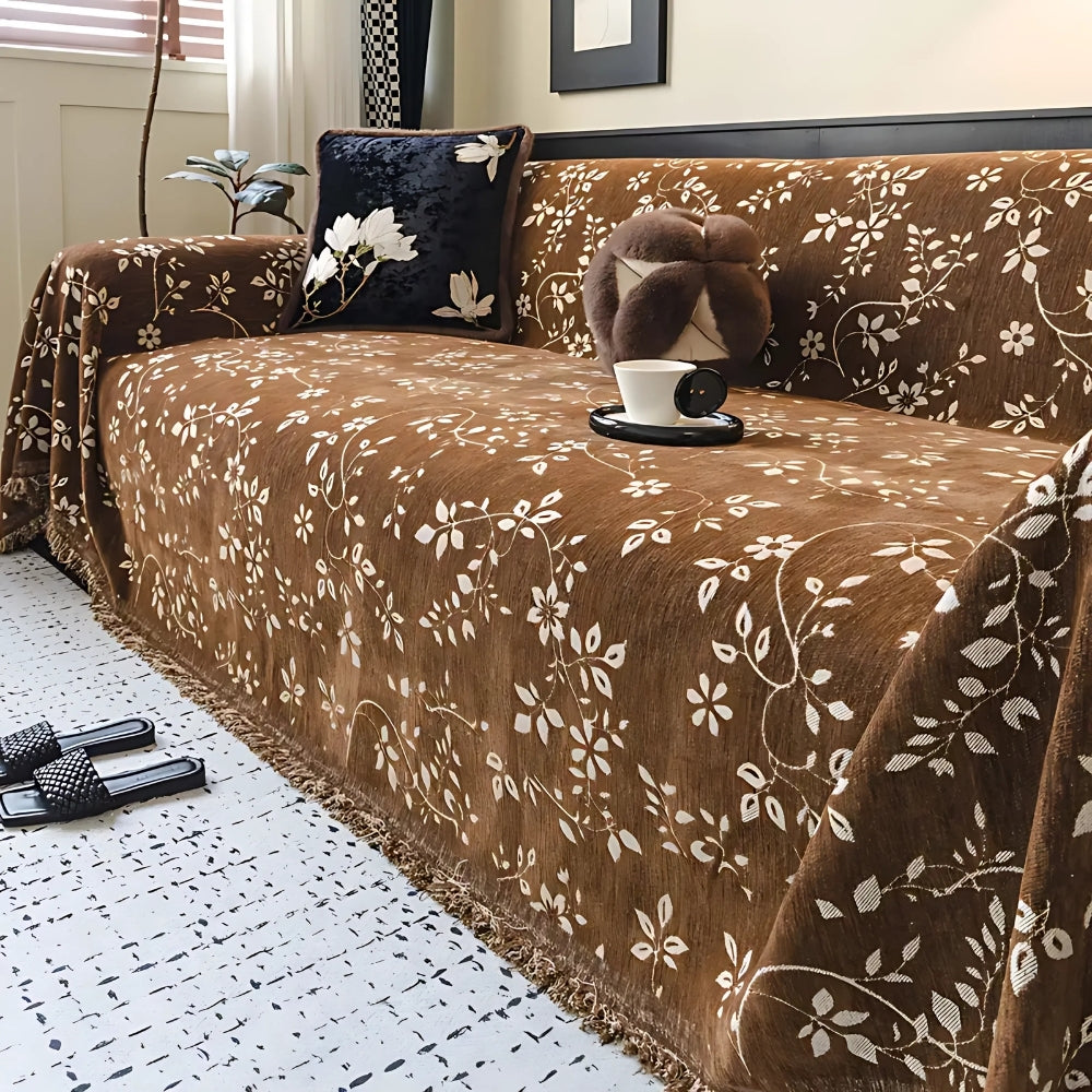 Rustik blomma elfenben blomster sofföverdrag Carvallo