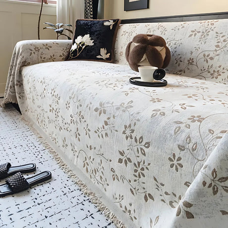 Rustik blomma elfenben blomster sofföverdrag Carvallo