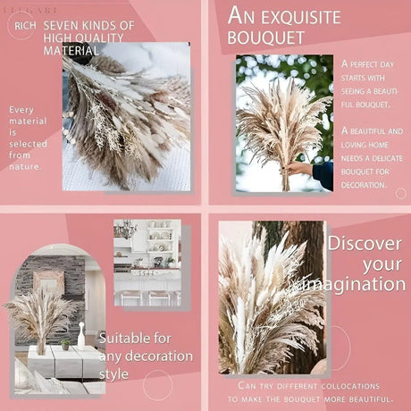 RusticPampas Dekor - Naturlig Fluffig Pampasgräs Boho Hem Blomsterarrangemang Carvallo