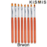 Carvallo-penselsæt NailMuse 8-pak | Fine detaljpenner til gel og neglekunst | Træhåndtag | Fås i 5 farver Carvallo