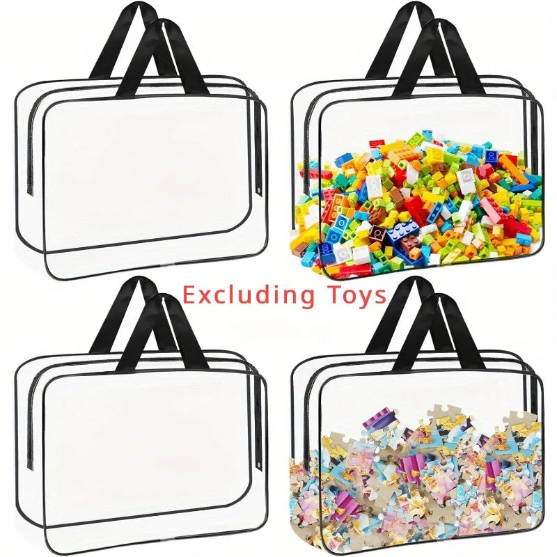 Carvallo-uppbevaringsväska ClearyBag Kids | Transparent & Vattentät | För pussel, böcker, byggklossar & resor | 30×22×10 cm Carvallo